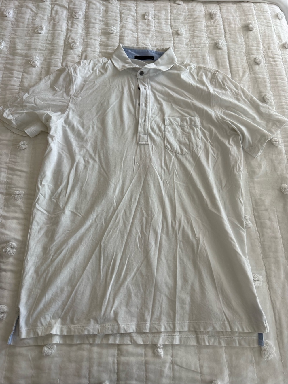 Greyson White Polo with Chest Pocket